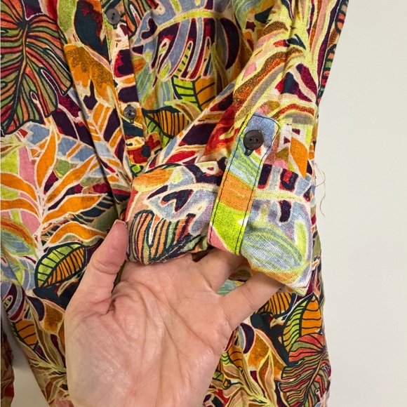 C&C California Colorful Leaf Pattern Coverup - Picture 5 of 13